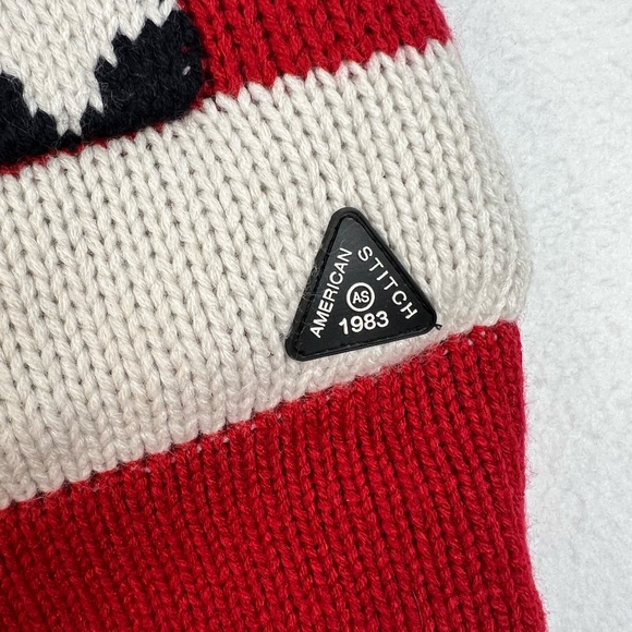 American Stitch Mens Cardigan Sweater Jacket American Flag Stars Shawl Collar S - Picture 6 of 16